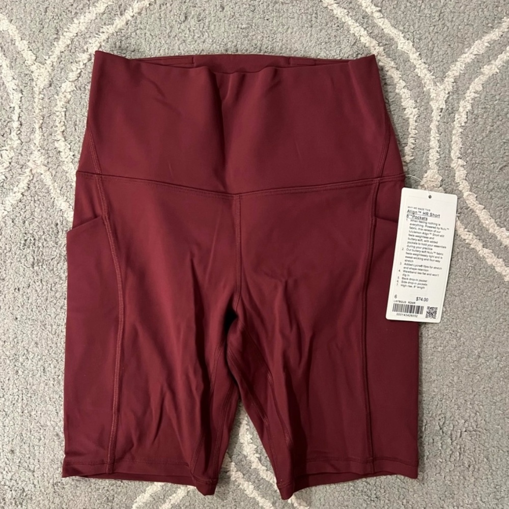 NWT Lululemon Biker Shorts Size 6